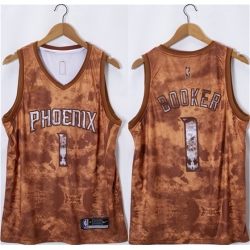 Phoenix Suns 1 Devin Booker Orange 2023 Select Series Stitched Basketball Jersey