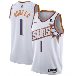 Phoenix Suns 1 Devin Booker White 2023 Association Edition Stitched Basketball Jersey