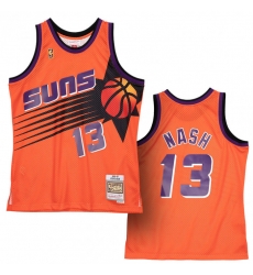 Phoenix Suns 13 Steve Nash Orange 1996 97 Throwback Stitched Jersey