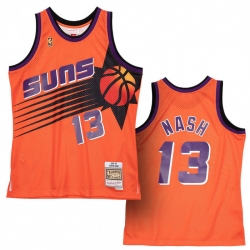 Phoenix Suns 13 Steve Nash Orange 1996 97 Throwback Stitched Jersey