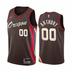 Portland Trail Blazers 00 Carmelo Anthony Chocolate NBA Swingman 2020 21 City Edition Jersey
