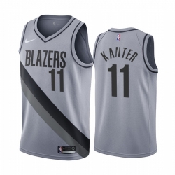 Portland Trail Blazers 11 Enes Kanter Gray NBA Swingman 2020 21 Earned Edition Jersey