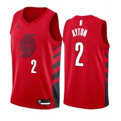 Portland Trail Blazers 2 Deandre Ayton Red 2023 Statement Edition Stitched Basketball Jersey
