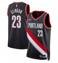 Portland Trail Blazers 23 Donovan Clingan Black 2024 Draft Icon Edition Stitched Basketball Jersey