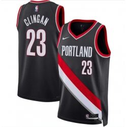 Portland Trail Blazers 23 Donovan Clingan Black 2024 Draft Icon Edition Stitched Basketball Jersey