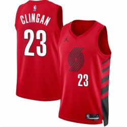 Portland Trail Blazers 23 Donovan Clingan Red 2024 Draft Statement Edition Stitched Basketball Jersey