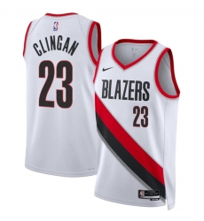 Portland Trail Blazers 23 Donovan Clingan White 2024 Draft Association Edition Stitched Basketball Jersey