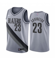 Portland Trail Blazers 23 Robert Covington Gray NBA Swingman 2020 21 Earned Edition Jersey