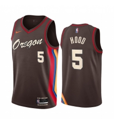 Portland Trail Blazers 5 Rodney Hood Chocolate NBA Swingman 2020 21 City Edition Jersey Portland Trail Blazers 5 Rodney Hood Chocolate NBA Swingman 2020 21 City Edition Jersey