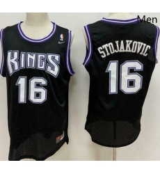 Sacramento Kings 16 Peja Stojakovic Black Soul Swingman Jersey