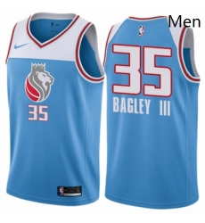 Sacramento Kings 35 Marvin Bagley III Swingman Blue City Edition NBA jersey