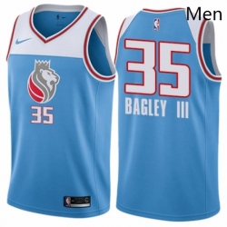 Sacramento Kings 35 Marvin Bagley III Swingman Blue City Edition NBA jersey