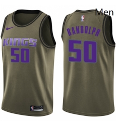 Sacramento Kings 50 Zach Randolph Swingman Green Salute To Service NBA jersey