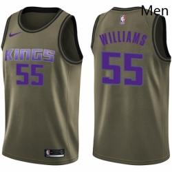 Sacramento Kings 55 Jason Williams Swingman Green Salute To Service NBA jersey