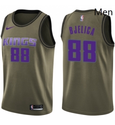 Sacramento Kings 88 Nemanja Bjelica Swingman Green Salute To Service NBA jersey