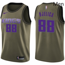 Sacramento Kings 88 Nemanja Bjelica Swingman Green Salute To Service NBA jersey