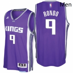 Sacramento Kings 9 Rajon Rondo 2016 17 Seasons Purple Road Swingman jersey