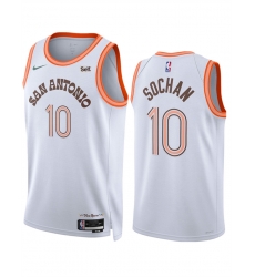 San Antonio Spurs 10 Jeremy Sochan White 2023 24 City Edition Stitched Basketball Jersey