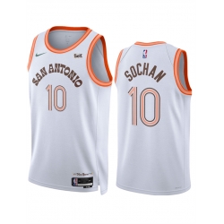 San Antonio Spurs 10 Jeremy Sochan White 2023 24 City Edition Stitched Basketball Jersey