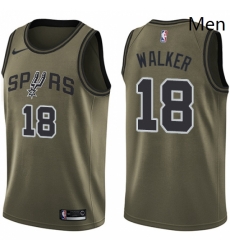 San Antonio Spurs 18 Lonnie Walker Swingman Green Salute To Service NBA jersey
