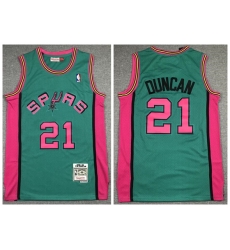 San Antonio Spurs 21 Tim Duncan Green 1998 99 Hardwood Classics Jersey