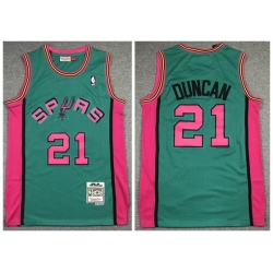 San Antonio Spurs 21 Tim Duncan Green 1998 99 Hardwood Classics Jersey