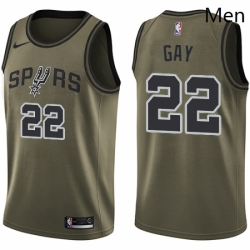San Antonio Spurs 22 Rudy Gay Swingman Green Salute To Service NBA jersey
