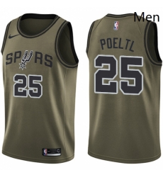 San Antonio Spurs 25 Jakob Poeltl Swingman Green Salute To Service NBA jersey San Antonio Spurs 25 Jakob Poeltl Swingman Green Salute To Service NBA jersey