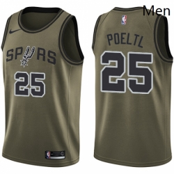 San Antonio Spurs 25 Jakob Poeltl Swingman Green Salute To Service NBA jersey