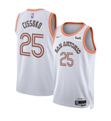 San Antonio Spurs 25 Sidy Cissoko White 2023 24 City Edition Stitched Basketball Jersey