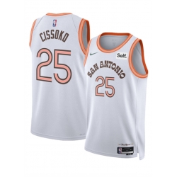 San Antonio Spurs 25 Sidy Cissoko White 2023 24 City Edition Stitched Basketball Jersey