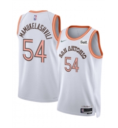 San Antonio Spurs 54 Sandro Mamukelashvili White 2023 24 City Edition Stitched Basketball Jersey