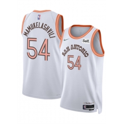 San Antonio Spurs 54 Sandro Mamukelashvili White 2023 24 City Edition Stitched Basketball Jersey