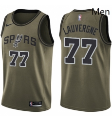San Antonio Spurs 77 Joffrey Lauvergne Swingman Green Salute To Service NBA jersey