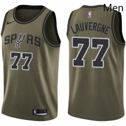San Antonio Spurs 77 Joffrey Lauvergne Swingman Green Salute To Service NBA jersey