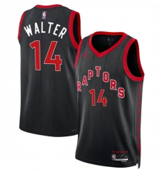 Toronto Raptors 14 Ja'Kobe Walter Black 2024 Draft Statement Edition Stitched Basketball Jersey