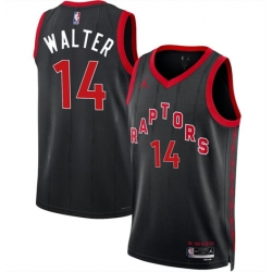 Toronto Raptors 14 Ja'Kobe Walter Black 2024 Draft Statement Edition Stitched Basketball Jersey