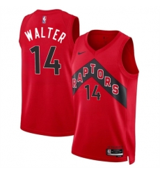 Toronto Raptors 14 Ja'Kobe Walter Red 2024 Draft Icon Edition Stitched Basketball Jersey