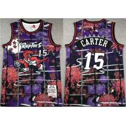 Toronto Raptors 15 Vince Carter Purple Red Throwback Stitched Jersey