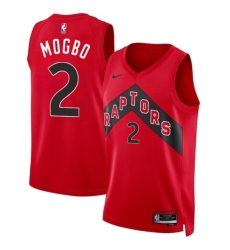 Toronto Raptors 2 Jonathan Mogbo Red 2024 Draft Icon Edition Stitched Basketball Jersey