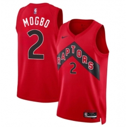 Toronto Raptors 2 Jonathan Mogbo Red 2024 Draft Icon Edition Stitched Basketball Jersey