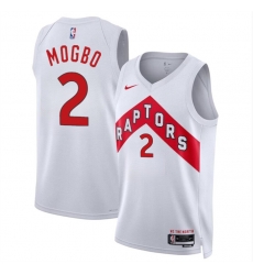 Toronto Raptors 2 Jonathan Mogbo White 2024 Draft Association Edition Stitched Basketball Jersey
