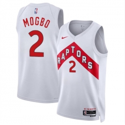 Toronto Raptors 2 Jonathan Mogbo White 2024 Draft Association Edition Stitched Basketball Jersey