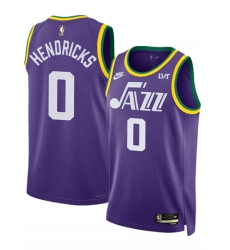 Utah Jazz 0 Taylor Hendricks Purple 2023 Classic Edition Stitched Basketball Jersey