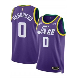 Utah Jazz 0 Taylor Hendricks Purple 2023 Classic Edition Stitched Basketball Jersey