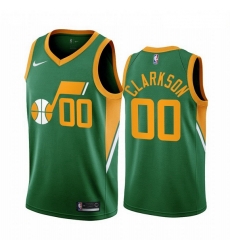 Utah Jazz 00 Jordan Clarkson Green NBA Swingman 2020 21 Earned Edition Jersey