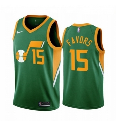 Utah Jazz 15 Derrick Favors Green NBA Swingman 2020 21 Earned Edition Jersey