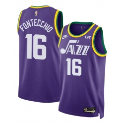 Utah Jazz 16 Simone Fontecchio Purple 2023 Classic Edition Stitched Basketball Jersey