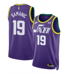 Utah Jazz 19 Luka Samanic Purple 2023 Classic Edition Stitched Basketball Jersey