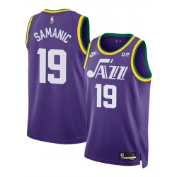 Utah Jazz 19 Luka Samanic Purple 2023 Classic Edition Stitched Basketball Jersey
